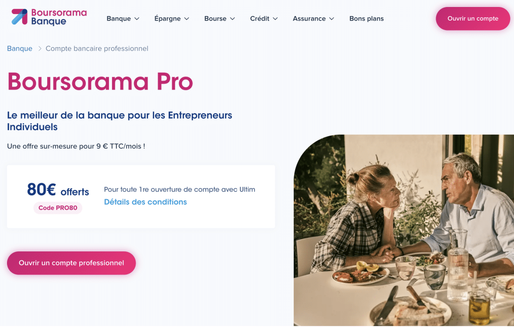 Boursorama pour les entrepreneurs individuels