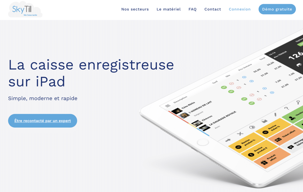 Skytill caisse enregistreuse sur Ipad