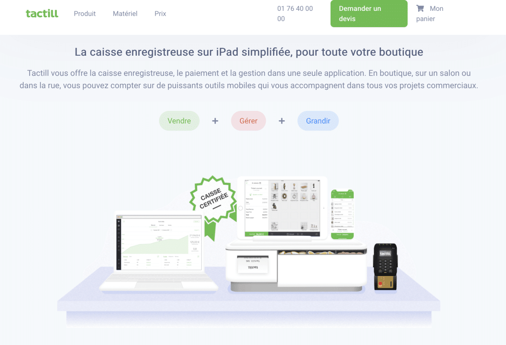 Tactill caisse enregistreuse sur Ipad