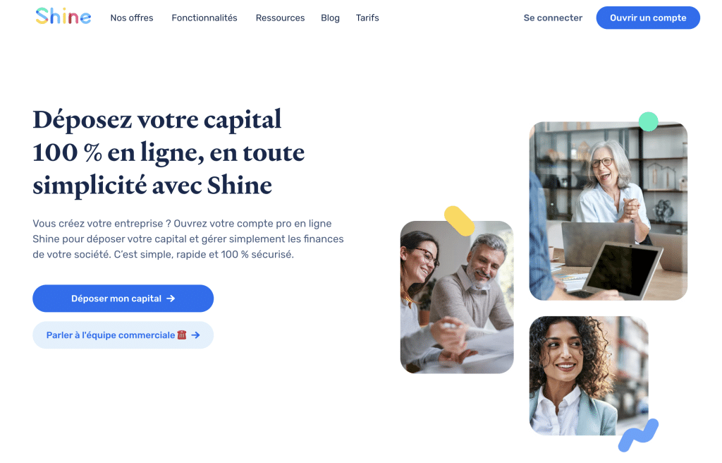 Shine dépôt de capital social en ligne