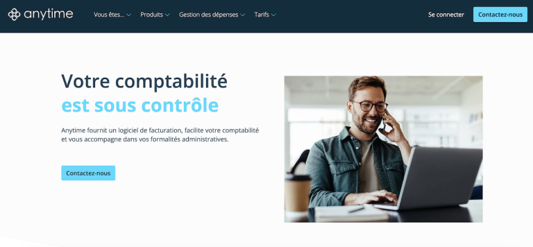 Anytime compte pro en ligne avec logiciel de facturation