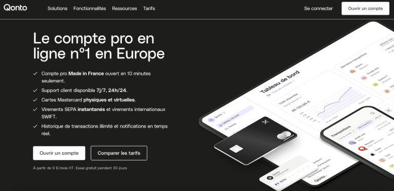 Qonto ouvrir un compte pro en ligne