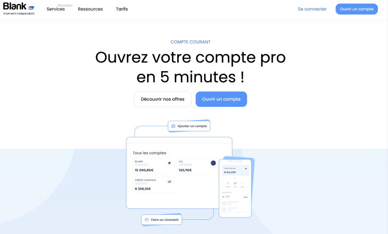 ouvrir un compte Blank