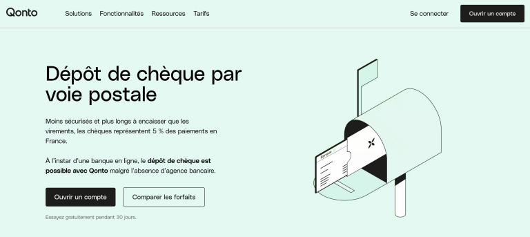 Dépôt de chèque Qonto